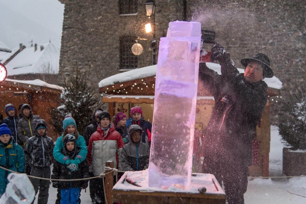 Démonstration sculpture de glace