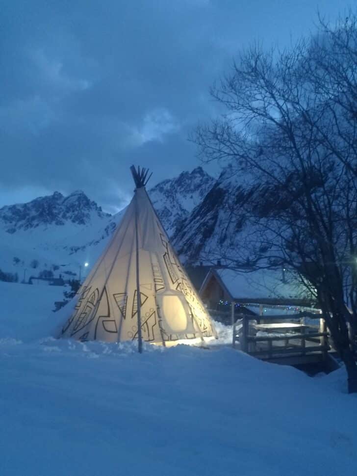 tipi hiver nuit